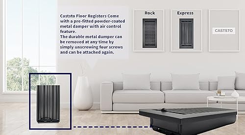 Miniatura 3 de Cubierta de ventilación contemporánea de aluminio fundido - Black Model Rock (4X12 (Total 6x14))