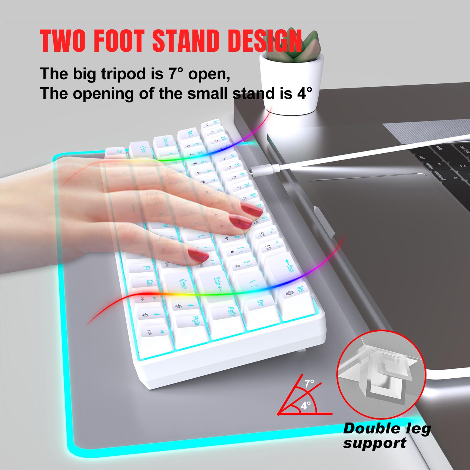 68Keys Tastiera Meccanica Double Shot Iniezioni con Opzione Backlits per PC Gamers USB C Piccola Tastiera da Gioco
