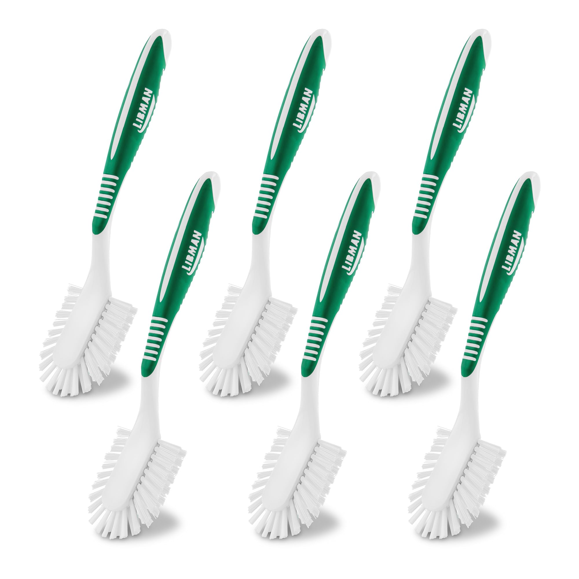 Libman Cepillo de Cocina, Fibras Pet recicladas de plástico, Verde y Blanco