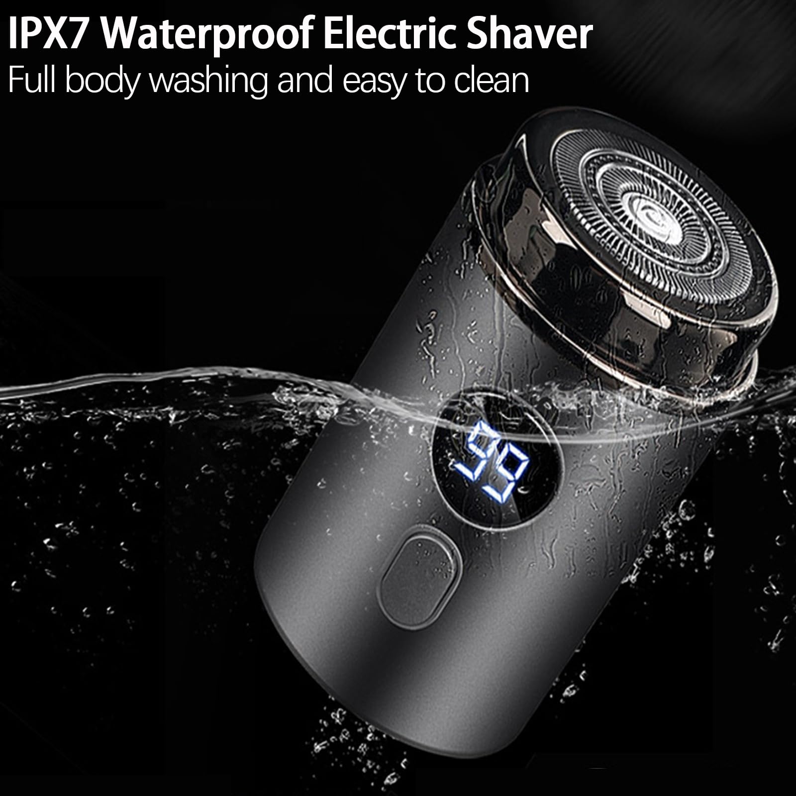 Afeitadora eléctrica, mini afeitadora eléctrica portátil para hombres, recortadora de barba de tamaño de bolsillo, recargable por USB, resistente al agua, fácil de usar en seco y húmedo con un solo