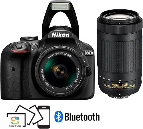 Miniatura 2 de Cámara DSLR Nikon D3400 de 24.2MP con lentes AF-P 1855VR y 2.75pulg. - 11.81pulg. (1573B)  (Reacondicionada certificada)