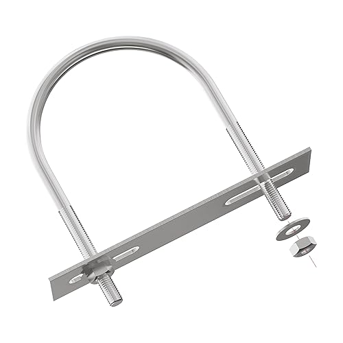 Miniatura 5 de FOCMKEAS 2 juegos de pernos en U redondos de acero inoxidable 304 de 1.5 pulgadas de ancho interior 2.28 pulgadas de longitud M6 con tuercas, placa