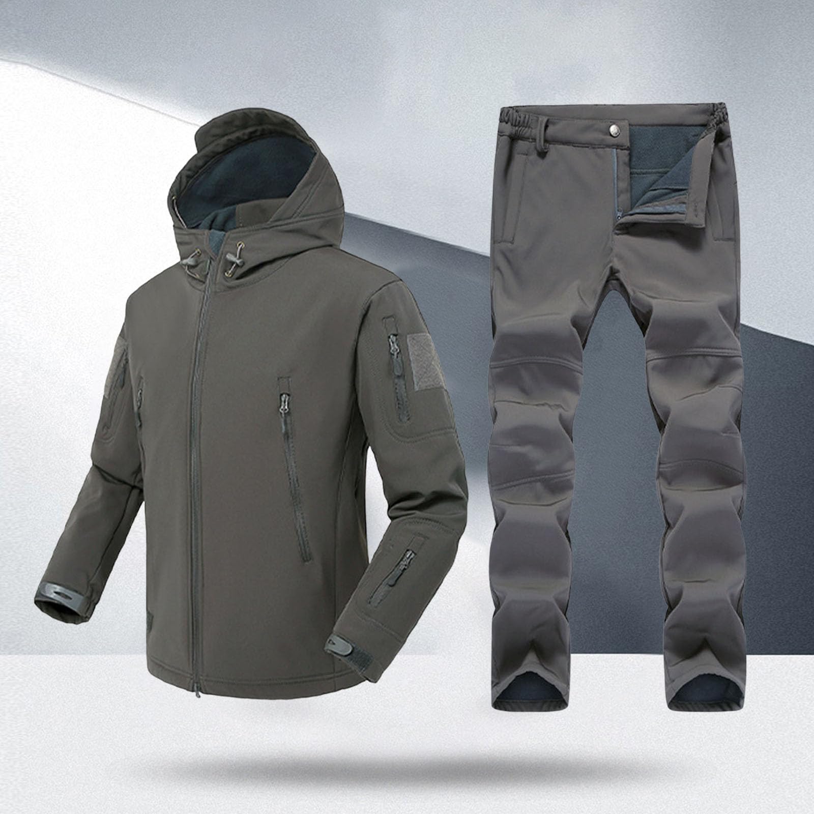 Générique Set da uomo 2 pezzi in cotone tuta da jogging con cappuccio pantaloni in vita elastica calda confortevole sport corsa palestra A20