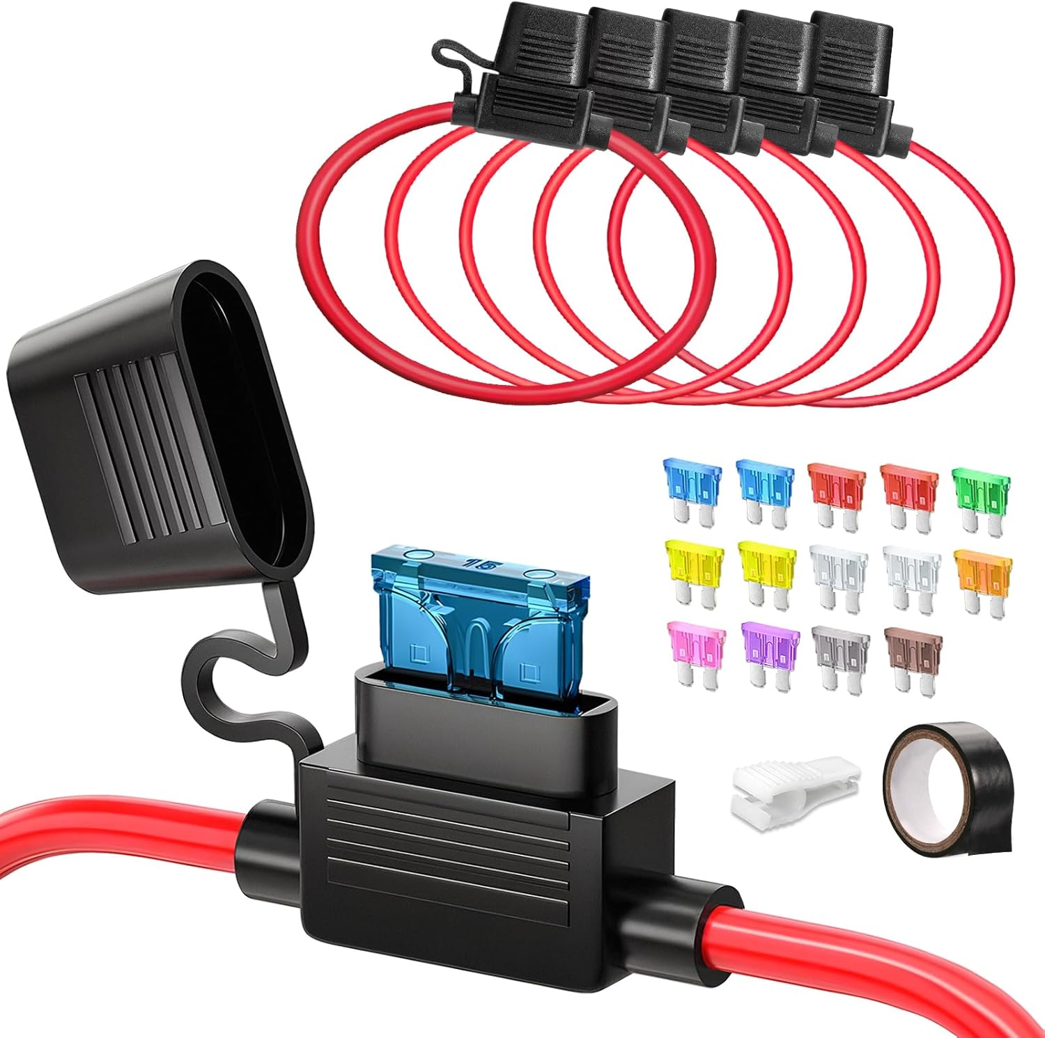 Fusible Portafusibles Línea 12V – Pack 10A con cables