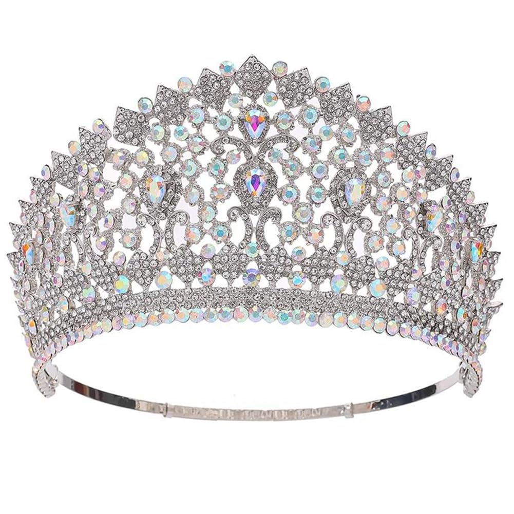 LNNSHX Frauen Big Diadem Tiaras Braut Kopfschmuck Hochzeit Braut Krone Festzug Haarschmuck