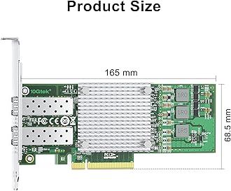 10Gtek 10Gtek Broadcom BCM57810S Chipset 10 Gigabit Ethernet Sever Adapter Card (NIC), Dual SFP+ Port PCIE