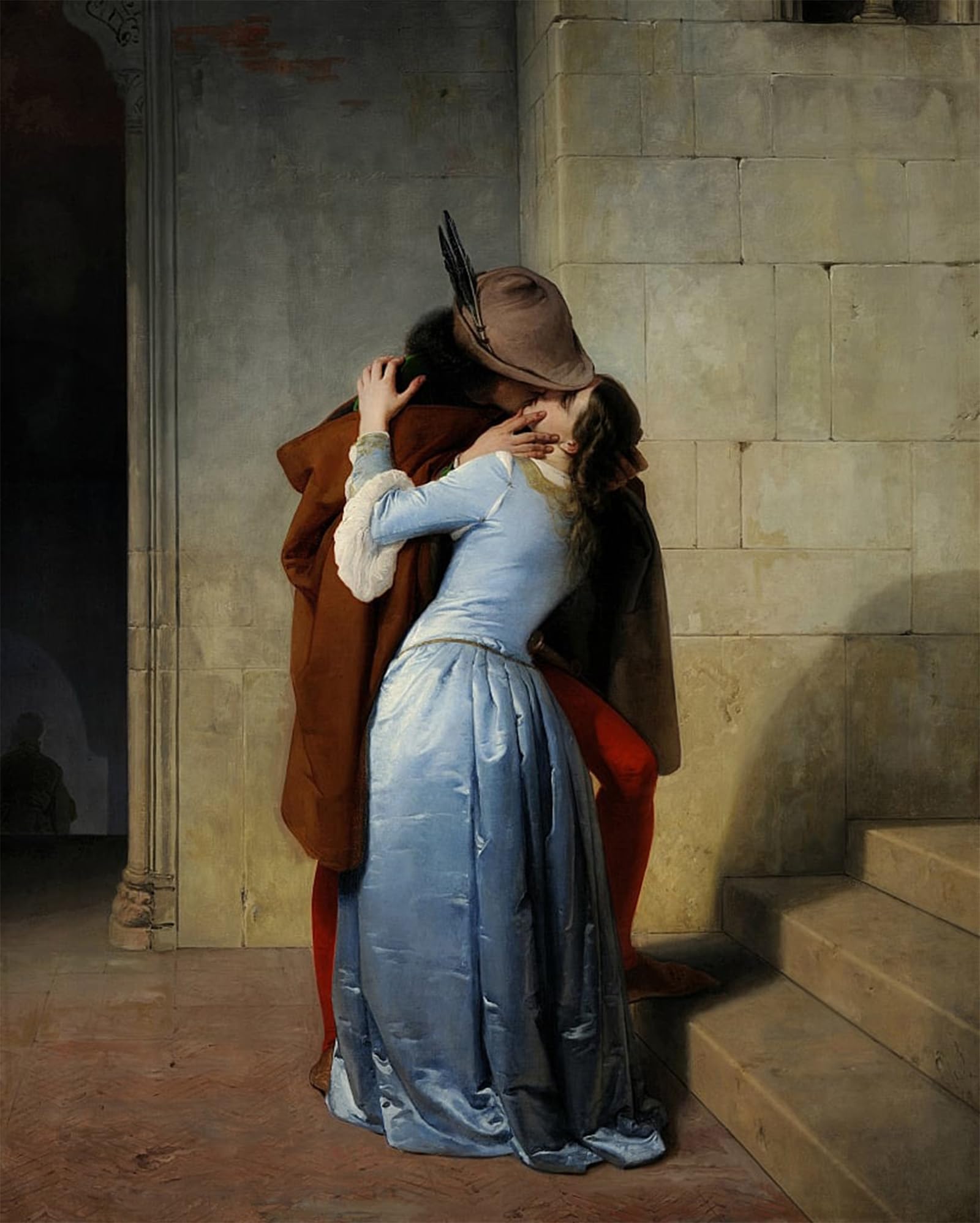 SERENDIPITP Aesthetic Poster Photo Wall Print Retro Picture the Kiss by Francesco Hayez Modern Wall Artwork for Home Decor 60x90cm