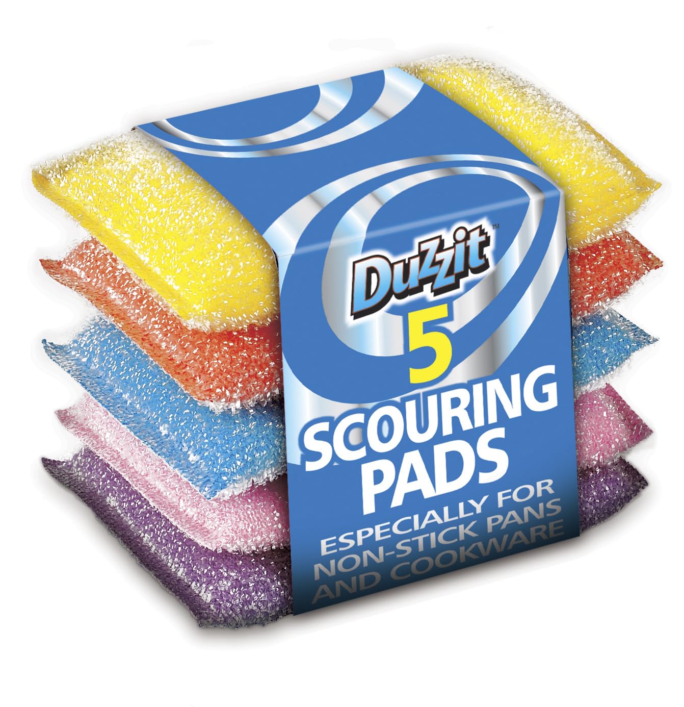 Duzzit, Scouring Pads Washing Up NonStick, (Pack of 5)