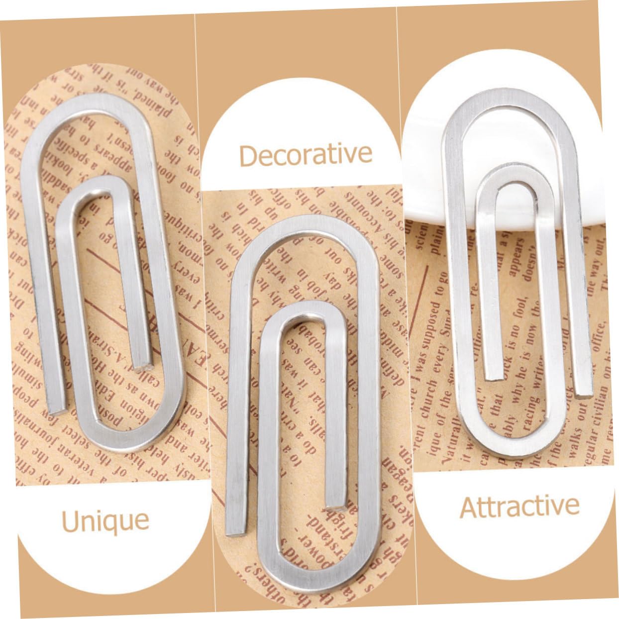 DOITOOL 4 Set Fermacarte Inossidabile Clip Per Documenti Pratiche E Resistente Fermasoldi Per Ufficio Scuola Per File Note E Foto 3 Pezzi * 4