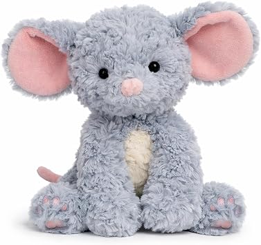Hopearl Adorable Mouse Plush Toy Floppy Ultra Rat Haggable Soft Stuffed Animal Holiday Birthday Gift for for Boys Girls Kids Toddlers, Gray, 9