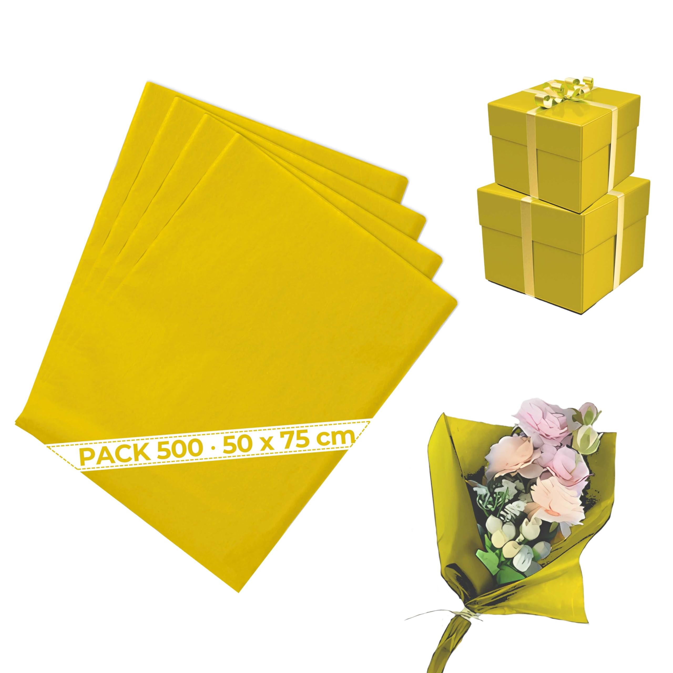 Seidenpapier, Gelb (Packung 500), 50 x 75 cm