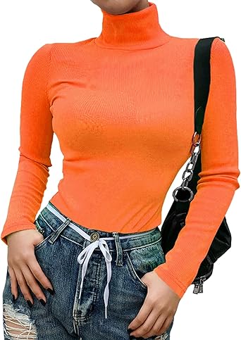 orange long sleeve turtleneck