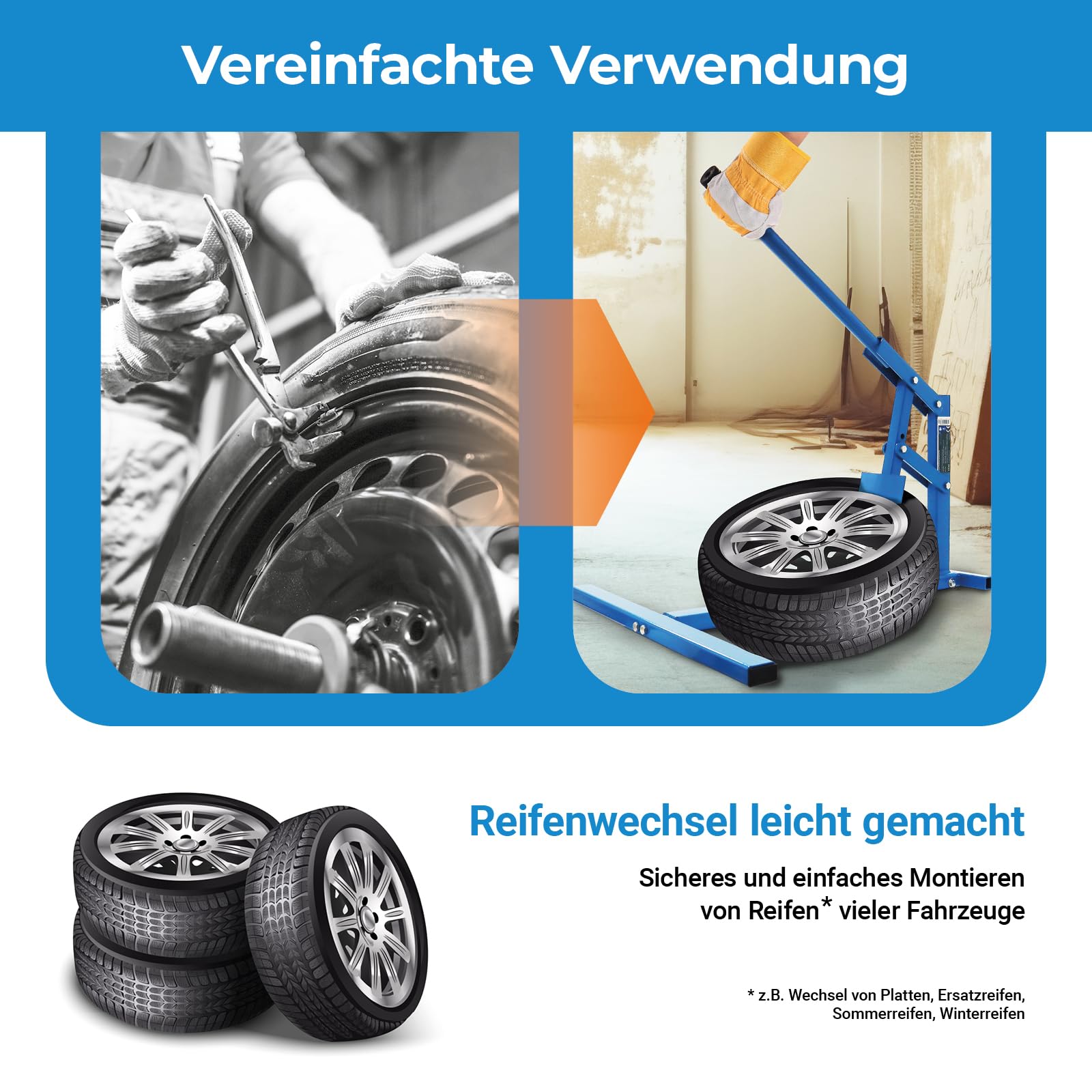 BITUXX Reifenmontierhilfe Reifenmontiergerät Reifenmontiermaschine Reifenmontagegerät Reifenmontagemaschinen Motorrad Moped PKW Auto