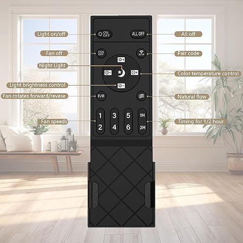 Miniatura 5 de PSHRFANST Ventilador de techo de 19.7 pulgadas con luces, LED regulable de 6 velocidades, cuchillas reversibles con control remoto, ventilador de