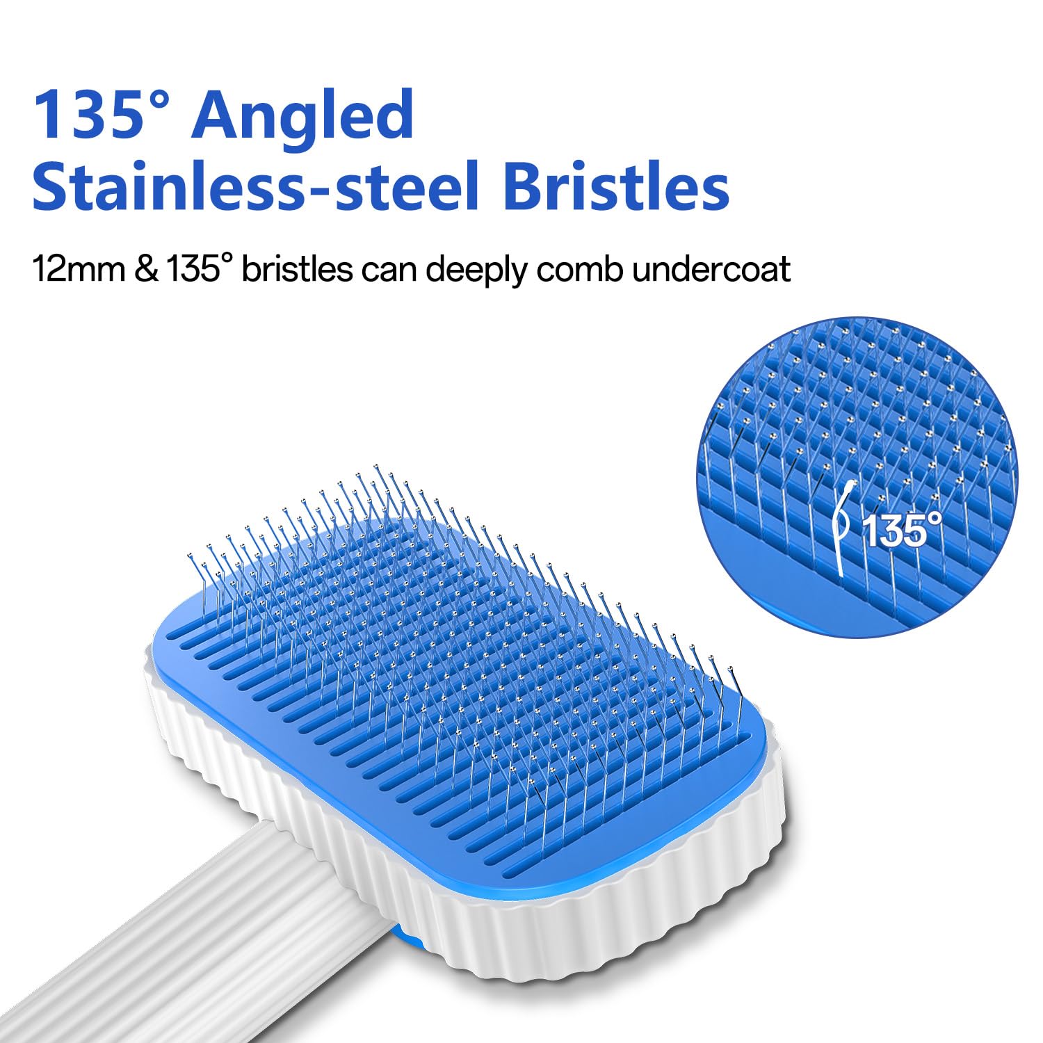 ACE2ACE Spazzola Gatto Cane Pelo Lungo e Corto, Autopulente Spazzola Morbida per Gatti e Cani, Cardatore per Cani Gatti, Brush per Barboncino,Golden Retriever,Labrador,Husky,Bulldog,Maltese, Azzurro