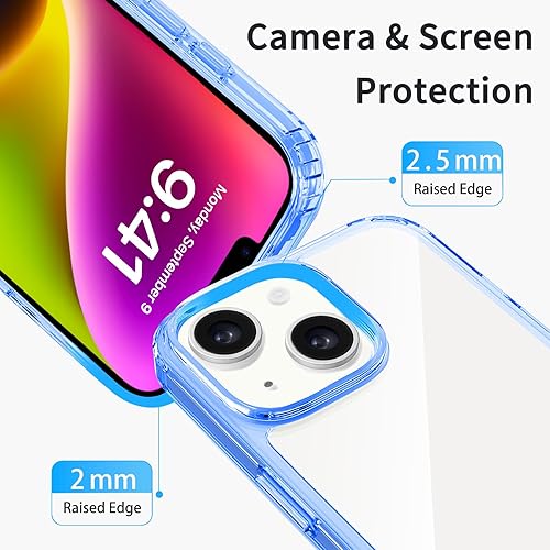 Vista 11 de JJGoo Compatible con iPhone 14 Plus Funda transparente, transparente a prueba de golpes, delgada, antiarañazos, carcasa protectora de policarbonato