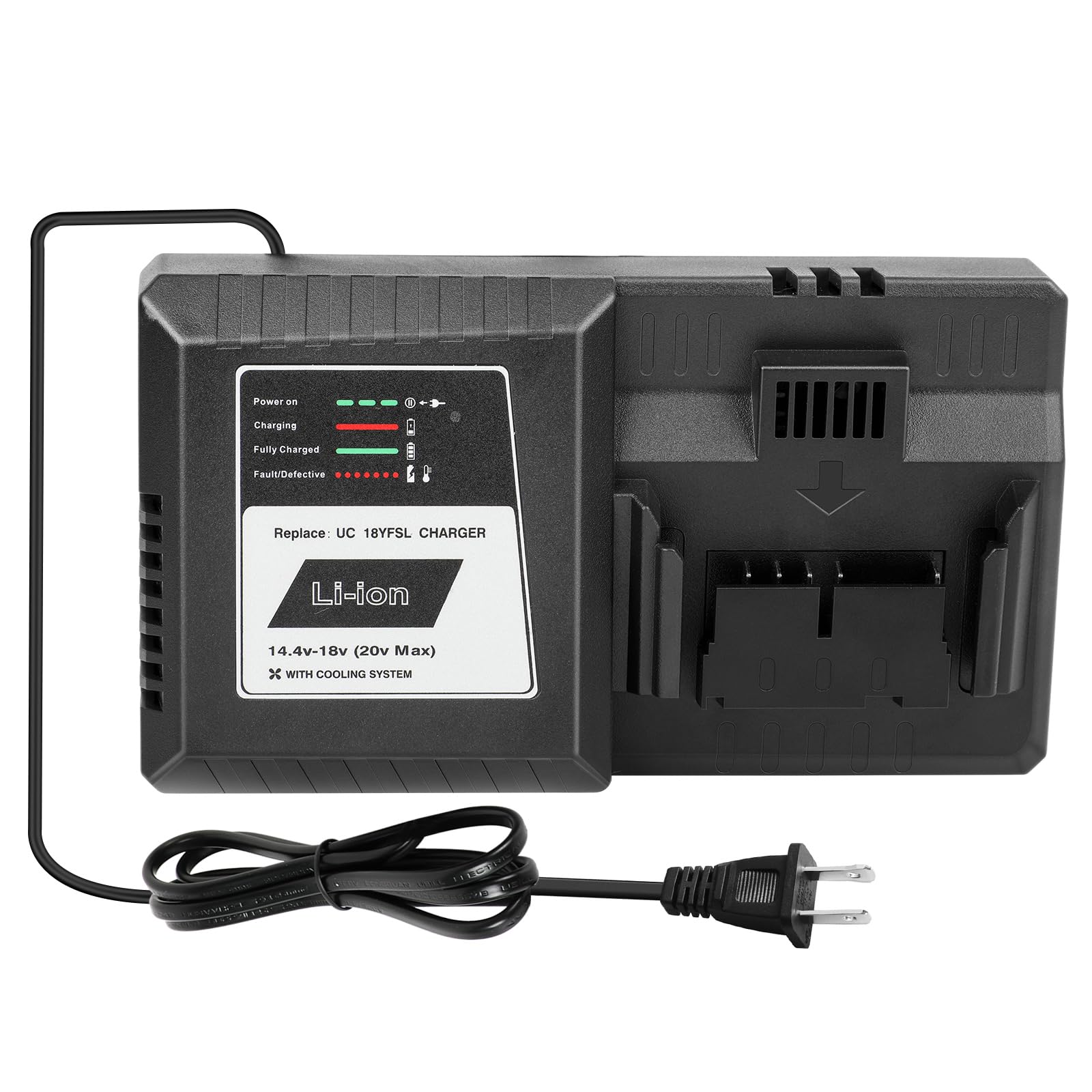 UC18YFSL Lithium Battery Charger for Hitachi 14.4V- 18V Li-ion Battery BSL1815 BSL1820 BSL1825 BSL1840 BSL1850 BSL1860 BSL1415 BSL1420 BSL1430 BSL1440 BSL1450 UC18YSL3 UC18YKSL UC18YRL UC18YRSL