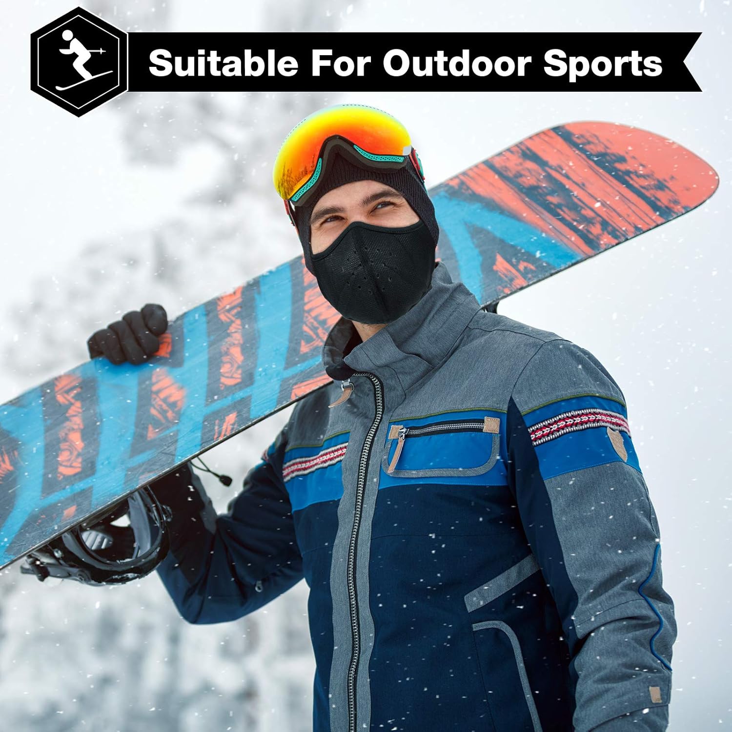 3 Pack Winter Half Face Mask for Cold Weather Adjustable Windproof Fleece Ear Warmer Face Cover Balaclava Half Ski Mask Windproof Fleece for Running Skiing and Other Sports for Women Men - Image 6