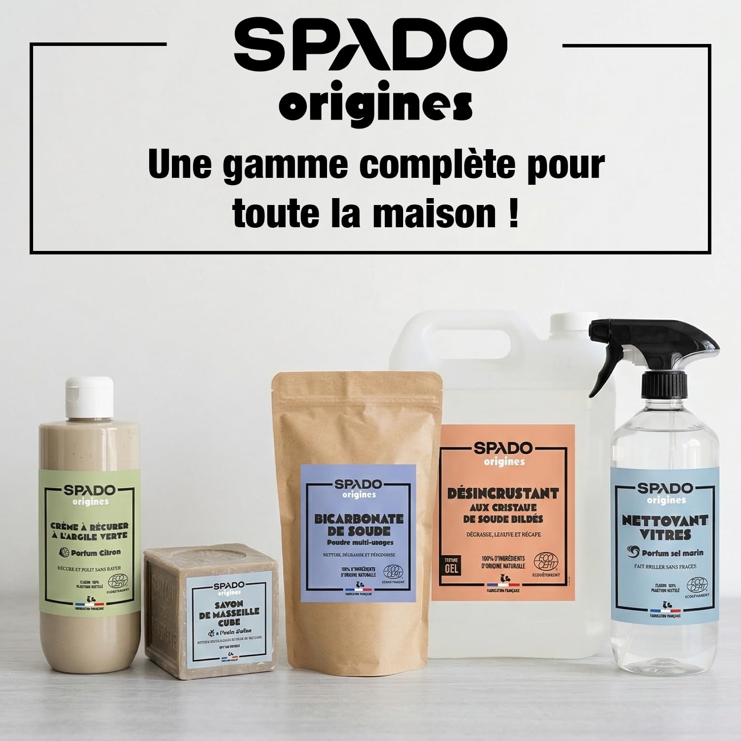 SPADO Origines - Savon de Marseille Liquide - 100% végétal - Nettoie et dégraisse - Adoucis les mains - A l'huile d'olive - 5L - Fabrication française