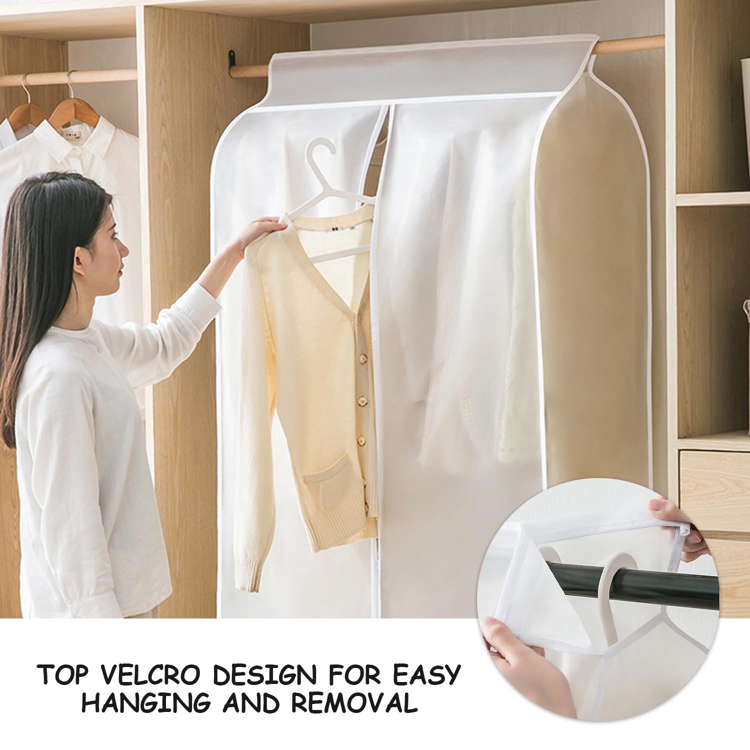 1 X Wardrobe Clothes Cover, Dustproof Clothes Cover, 4 X Transparent Clothes Dust Bags, Travel Clothes Cover, Wardrobe Clothes Cover, Wardrobe Clothes Cover - Image 4