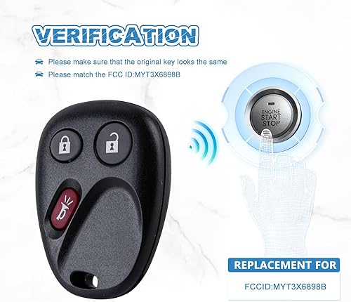 Miniatura 3 de NorthAmerica Remote Reemplazo remoto de entrada sin llave para Envoy Trailblazer 3 BTN MYT3X6898B (1)