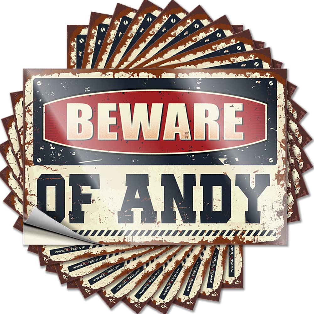 Coffee Tattoos Aesthetic Decals, Outdoor Deck Decor Cute Pattern Design for Alcohol Notebook | Door Removable Vinyl Beware of Andy(6X9CM)