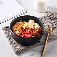 Vista 5 de AmorArc Juego de 4 Tazones de Cereal de Gres, Juego de Tazones para Sopa de 26oz para Cereal Sopa Aperitivos, Tazones de Cocina Modernos para Negro