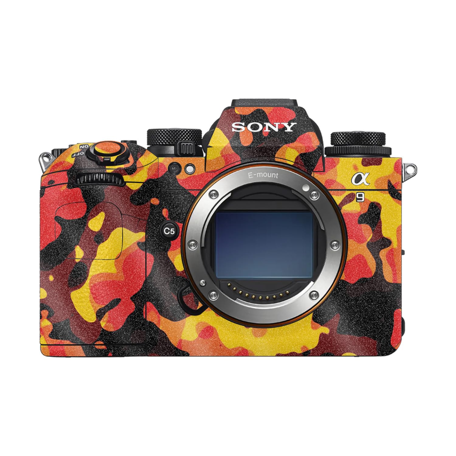 Glossy Glitter Camera Skin Compatible with Sony Alpha 9 III (2024) - Warm Modern Camo - Premium 3M Vinyl Protective Wrap Decal Cover - Easy to Apply | Crafted in the USA by MightySkins