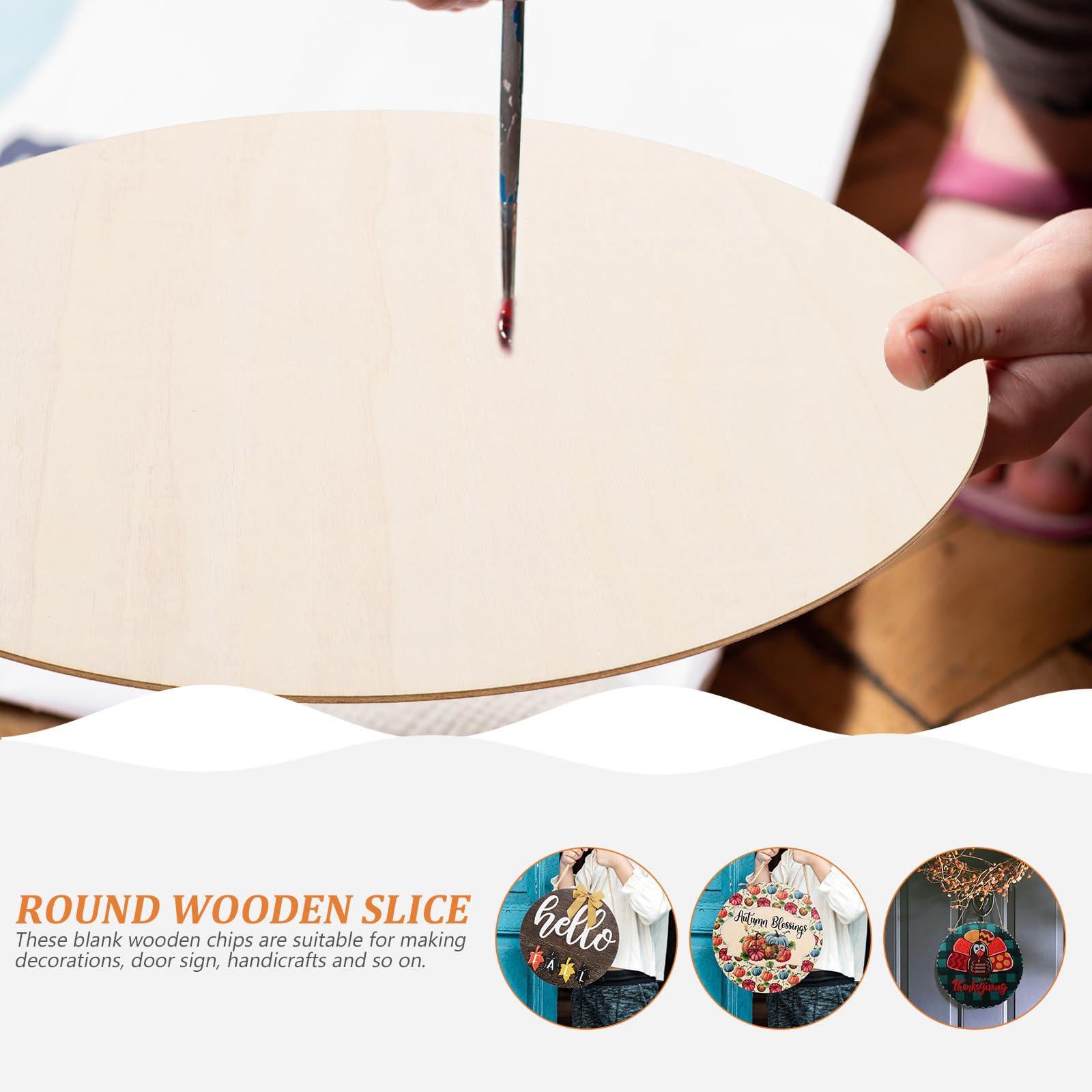 TOYANDONA Set di 5 Dischetti Rotondi in Legno Grezzo per Decorazioni Fai da Te, Design Vuoto, Facile da Appendere, per Artigianato e Cerimonie