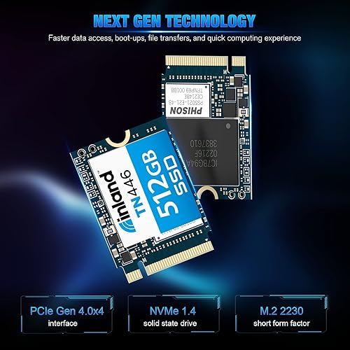 Miniatura 3 de INLAND 2230 SSD interno 512GB de alto rendimiento Gen4x4 M.2 2230 1.181 in Unidad interna de estado sólido PCIe 4.0, hasta 4,900 MBs, TN446