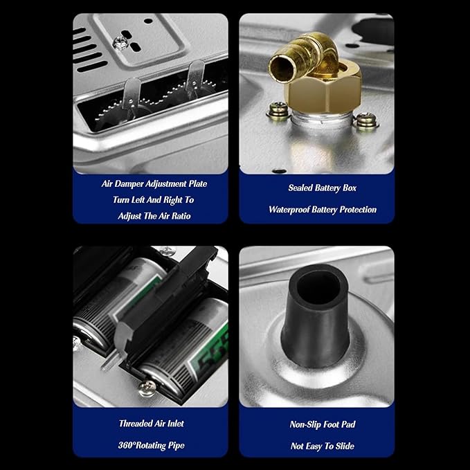 Estufa de Gas Portátil 2 Puestos 4.8/5.2 KW para Cocina y Camping miniatura 7