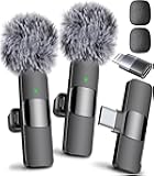 (Latest Model) - Professional Wireless Microphone for iPhone, iPad, Android, Lavalier Microphone for Video Recording - iPhone Mic Crystal Clear Recording with USB-C for Content Creators
