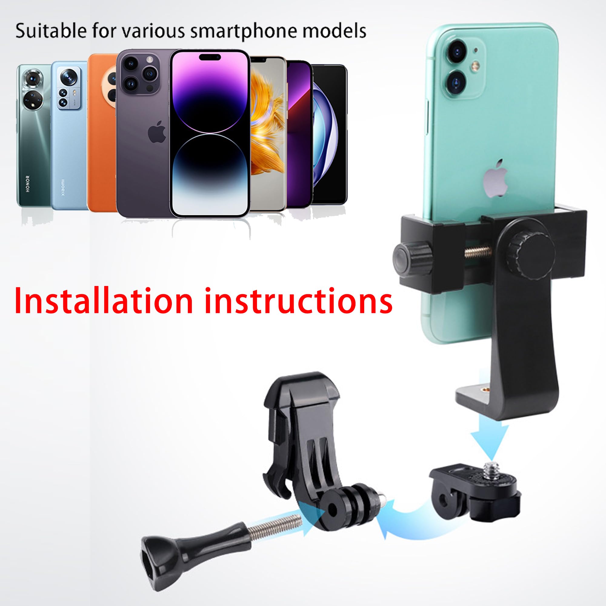SUQ Multi-función de teléfono móvil de montaje en el pecho del arnés de sujeción de la correa, el teléfono del pecho del arnés de la correa de la cabeza para la filmación de vídeo (cinturón torácico)