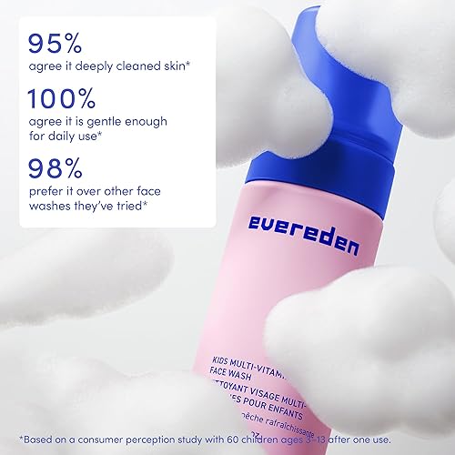 Miniatura 5 de Evereden Lavado facial para niños melocotón fresco, 3.4 onzas líquidas, cuidado suave de la piel, ingredientes no tóxicos y limpios, cuidado de la