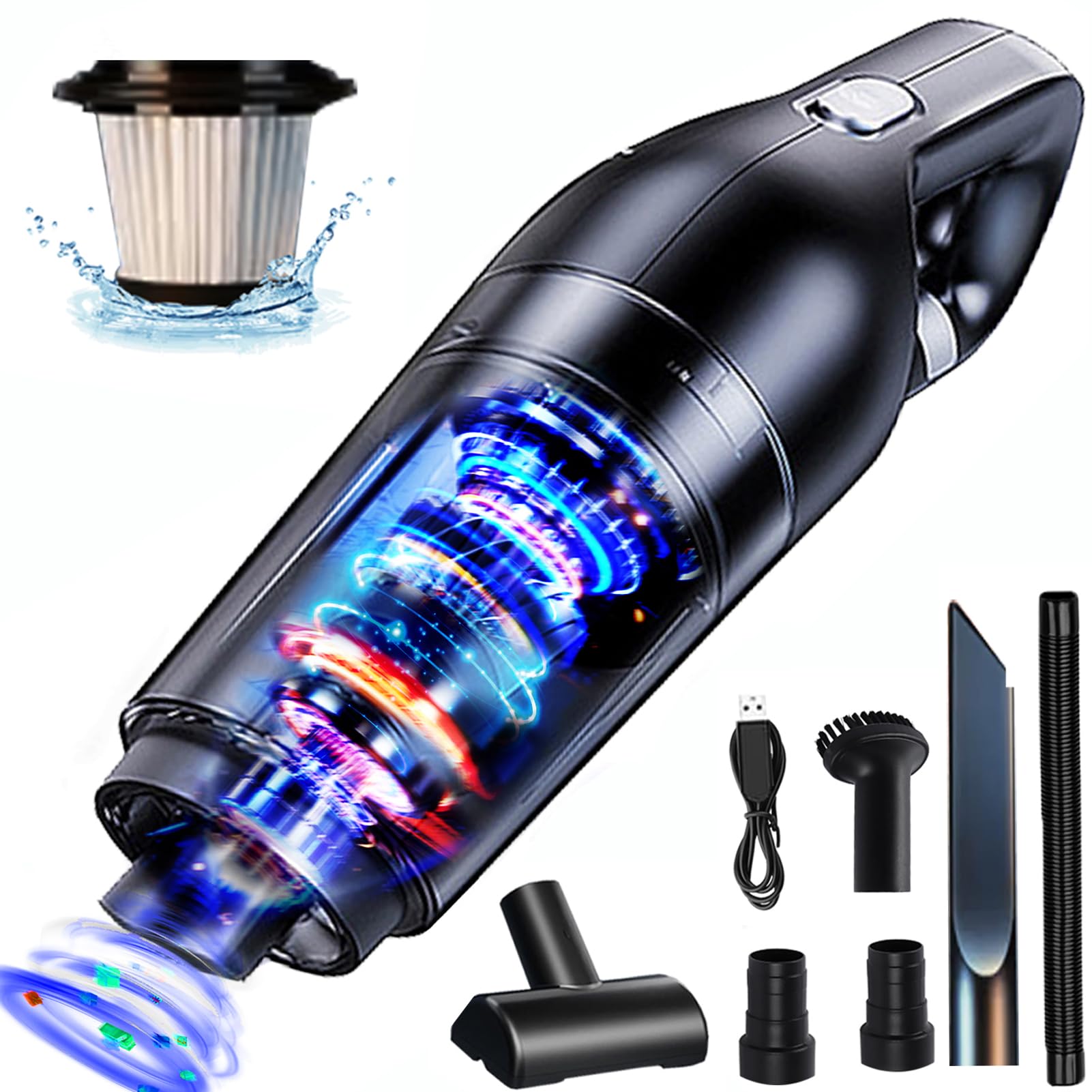 Aspirabriciole Senza Fili 120W - Mini Aspirapolvere Per Auto E Casa Con Accessori - Foto 3