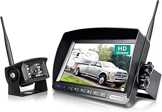 Digital Wireless Backup Camera System Kit, IP69 Waterproof Wireless Rear View Camera + 7’’ LCD Wireless Reverse Monitor for RV/Truck/Trailer/Bus/Camper/5th Wheel (W01-7 inch)