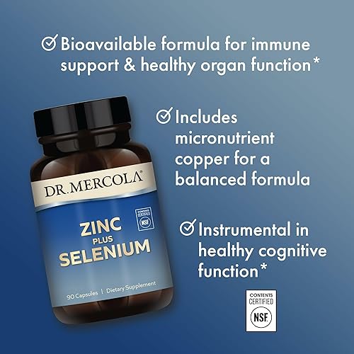 Vista 11 de Dr. Mercola Zinc Plus - Suplemento dietético de selenio, 30 porciones (30 cápsulas), apoya la salud inmunológica y general, sin OMG, sin soja, sin