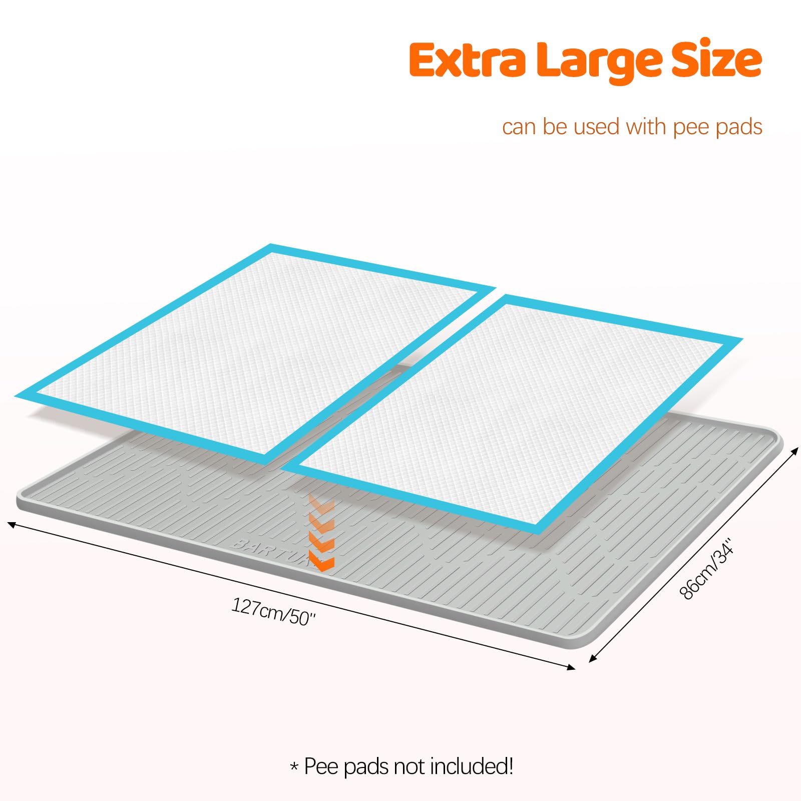 Tapis d'urine pour chiens, 127 x 86,4 cm, extra large, réutilisable, tapis d'apprentissage de la propreté, antidérapant, étanche, protection du sol d'intérieur