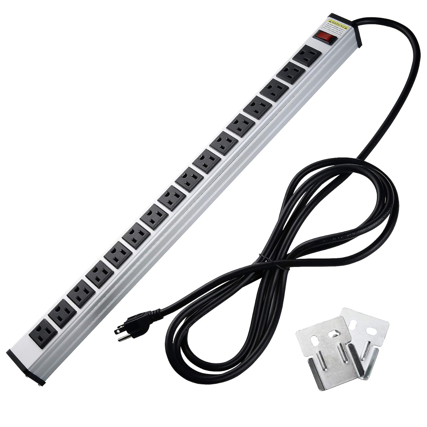 16 outlets Power Strip Offers 15A, 125V MultiOutlet AC Power, 1875W