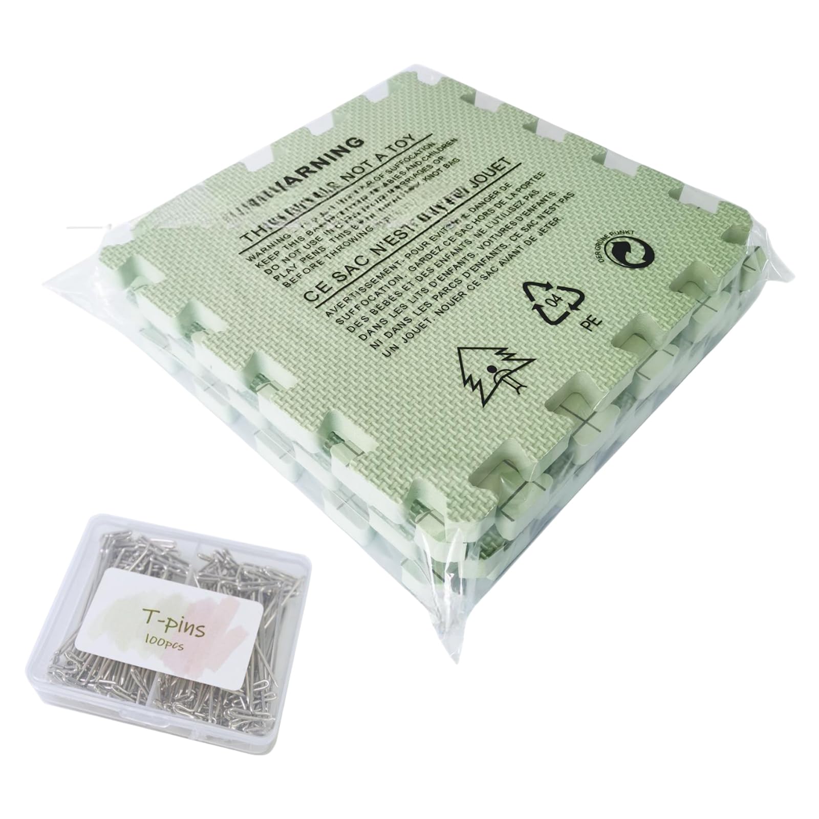 Qsvbeeqj Set Three 4/9 Pcs Knitting Blocking Mats With T-Pins Crochet Blocking Board Thick Grids Board For Crocheting Needleworks Knitting