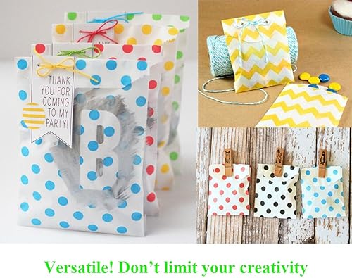 Miniatura 7 de Bolsas de papel biodegradables para galletas de caramelo, bolsas de regalo seguras para alimentos para botín de fiesta, golosinas de bufé, 100