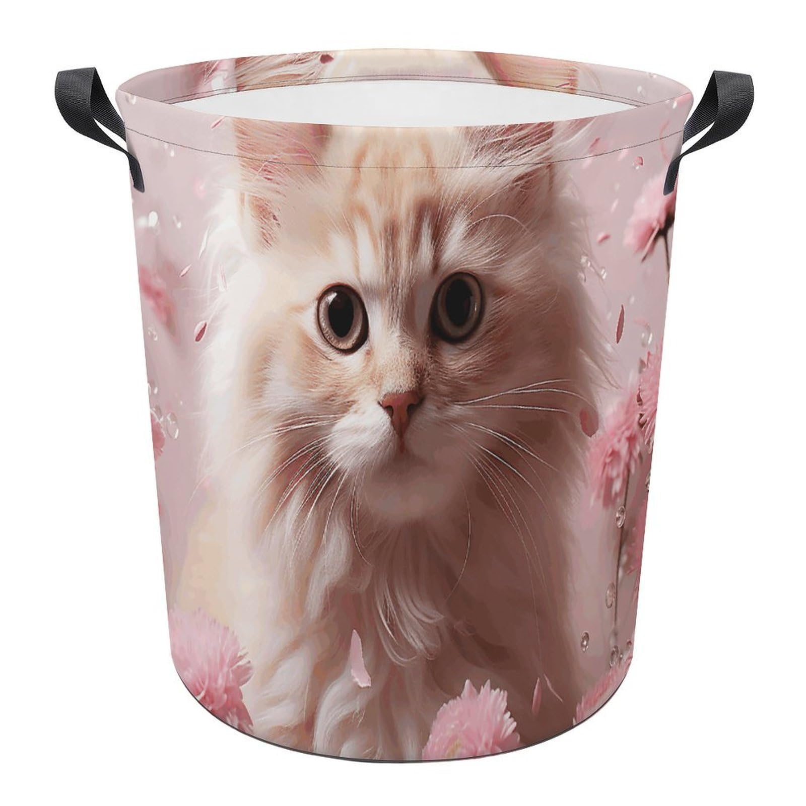 Panier à linge pliable doux chaton pour ranger le linge de famille