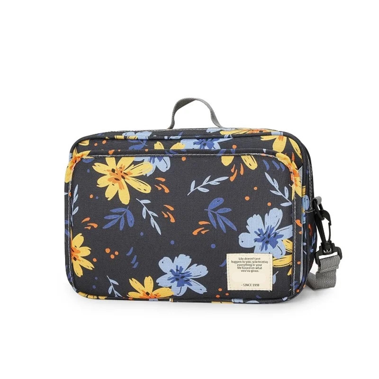 Wickeltasche Mama mit Kindern, Outdoor-Reisen, wasserdicht, Bedruckt, Aufbewahrungstasche for Aufhängen, Wickeltasche, Mama-Tasche(Black)