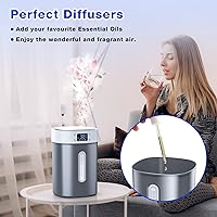 Vista 8 de Humidificador ultrasónico de niebla fría de 4 litros con tanque de acero inoxidable 304, control automático de humedad, luz nocturna y temporizador