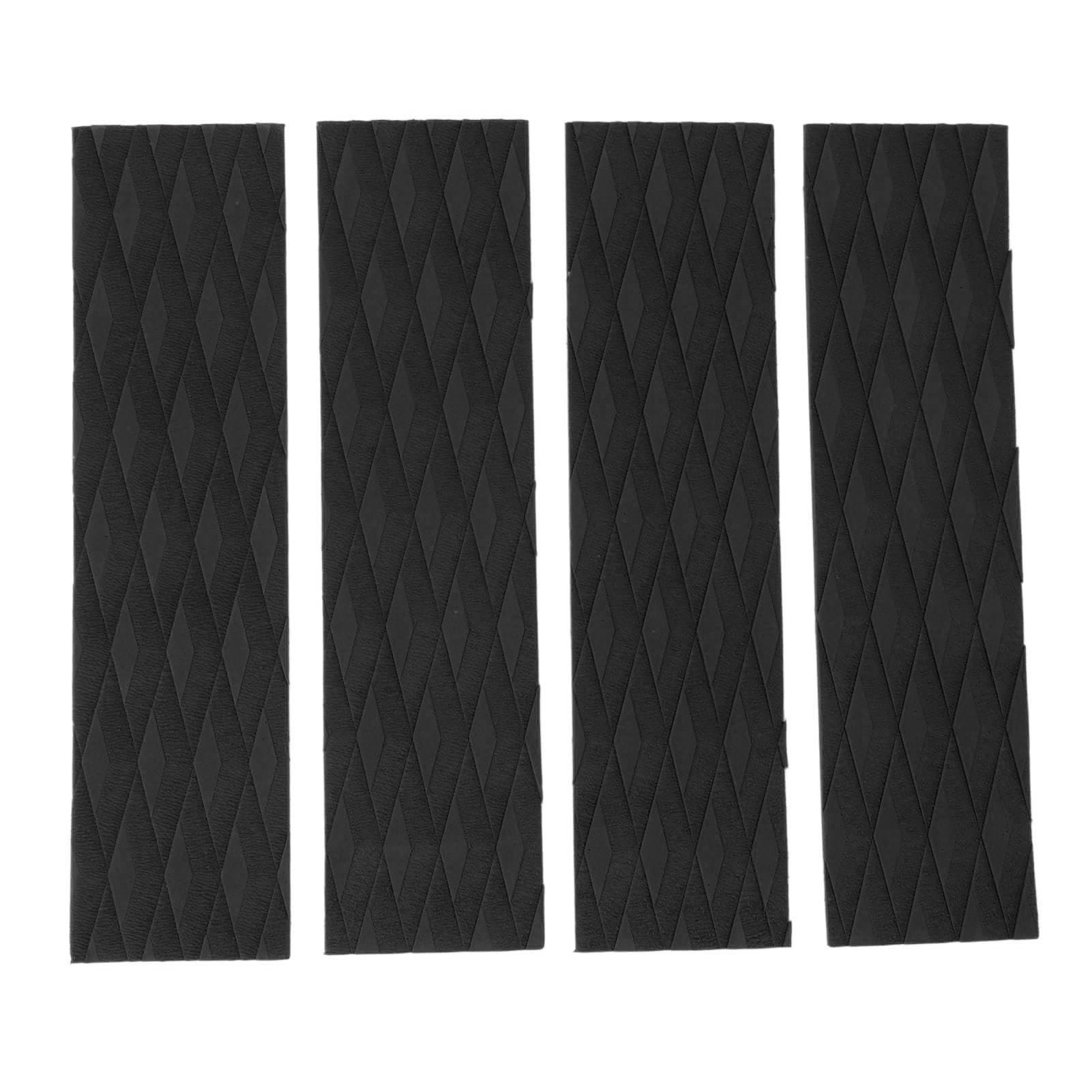 QANYEGN 4Pcs Surfboard Traction Pads, Surfing Skimboard Deck Traction Pads, Surfing Front Traction Anti Slip Pad for Skimboards Kayak (Black)