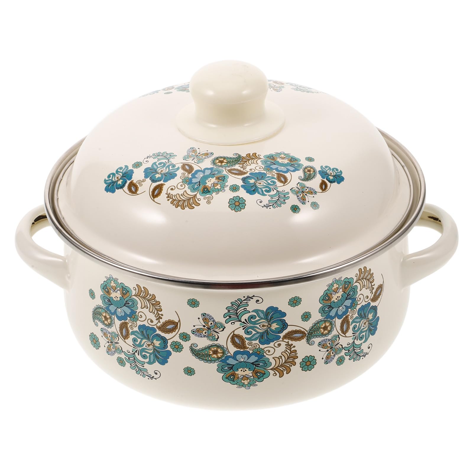 Petite casserole émail double poignée contre les brûlures