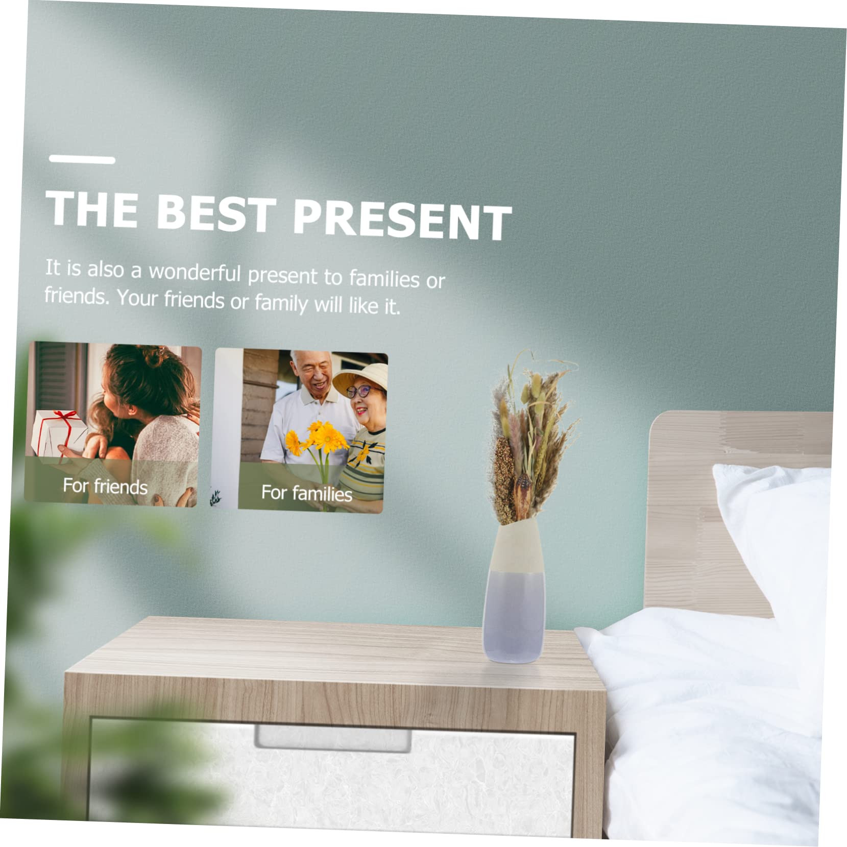 Abaodam 2pezzi Bouquet Di Pampa Essiccati Naturali Per Decorazioni Domestiche Composizioni Floreali Dried Broomcorn Per Matrimoni e Eventi Adatti Stili Boho e Rustici