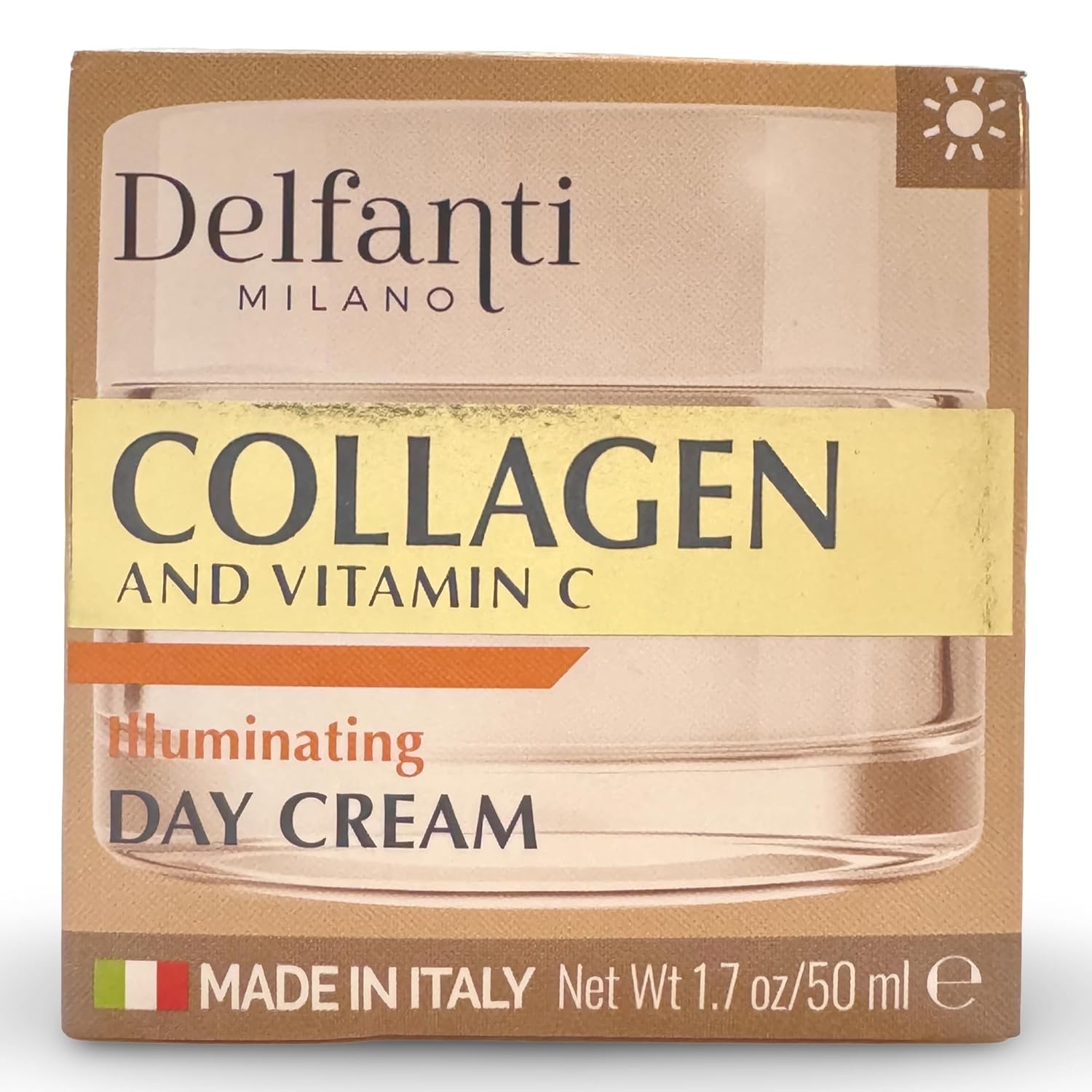 Delfanti-Milano • COLLAGEN and VITAMIN C • Illuminating Day Cream • Face and Neck Moisturizer with pure Hyaluronic Acid • Made in Italy • 1.7 oz - Image 2
