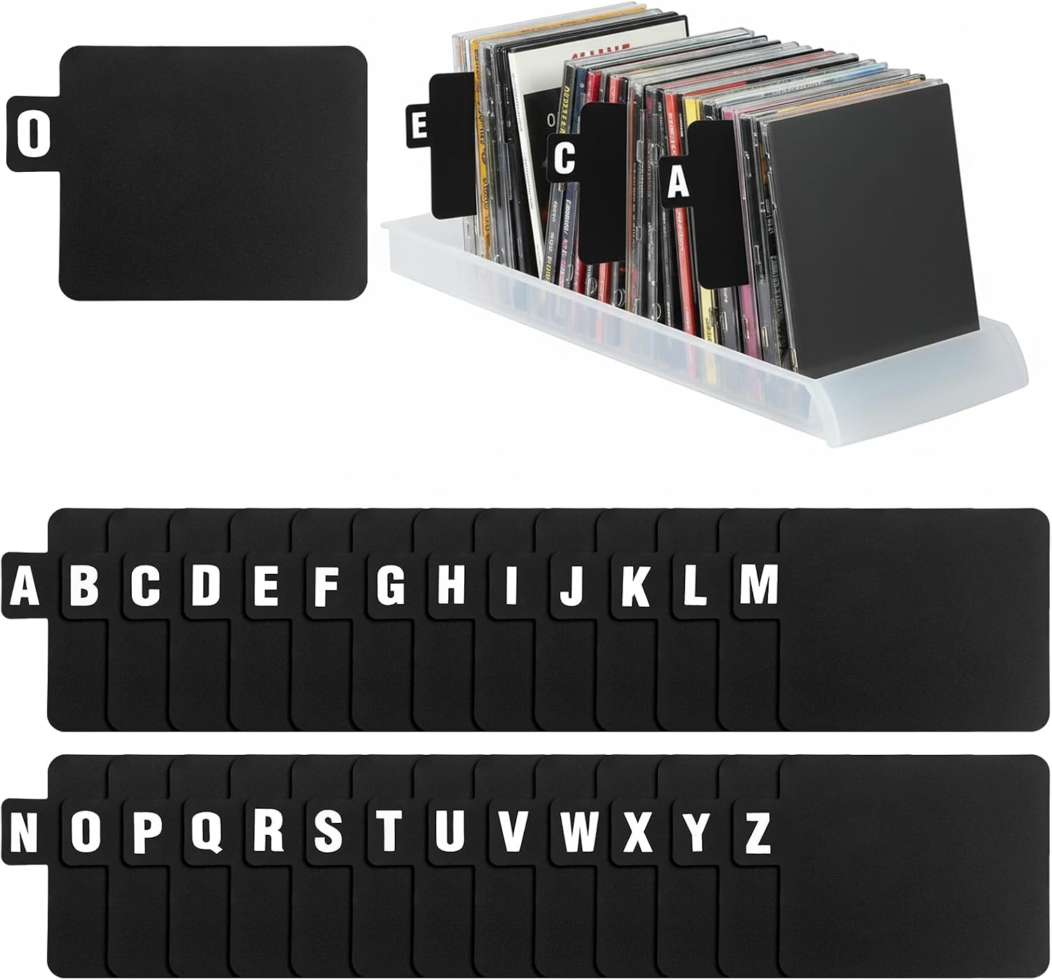 26PCS Black Record Dividers - Vinyl Plastic A-Z Dividers DVD CD ...