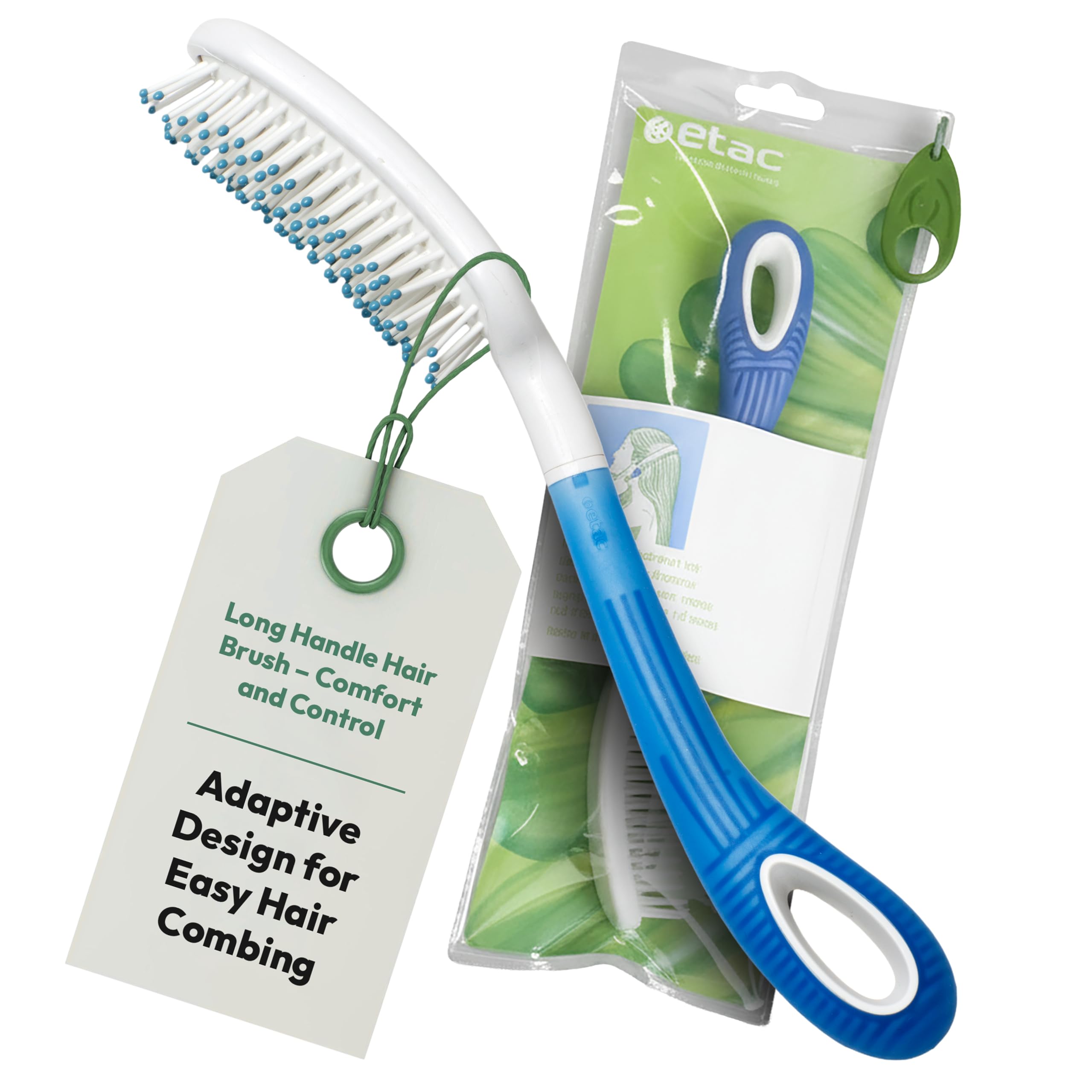 Etac Beauty Long Handle Hair Brush for Elderly, 14.5 in, Adaptive Brushing